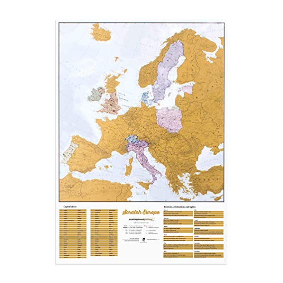 Scratch Off Map Of Europe – Color Europe Wall Map – Scratch Off – 33 x 23