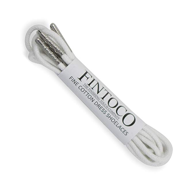Fintoco Round Waxed Designer Dress Shoelaces with Metal Tips