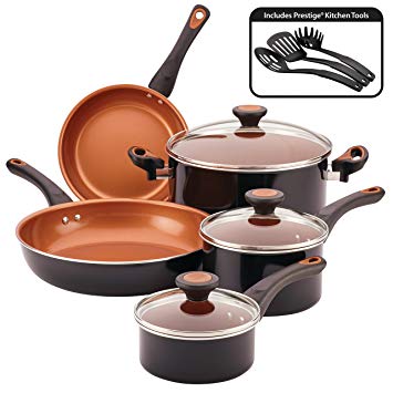 Farberware 10365 Glide Cookware Set, 11 Piece, Black