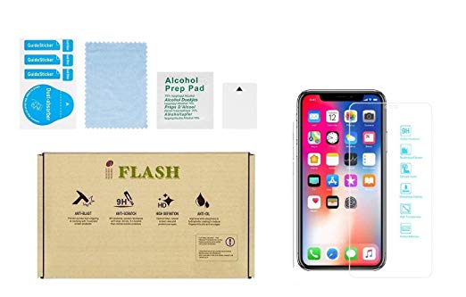 iPhone XR Glass Screen Protector, iFlash Crystal Clear Tempered Glass Screen Protector for Apple iPhone XR 6.1 2018 - Case Friendly/Bubble Free / 3D Touch/Scratch Proof/HD Clear Version