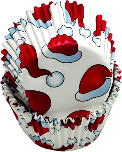 Chef Craft Paper Patterned Cupcake Liners, 50 count, White/Red