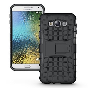 Samsung Galaxy E7 Case - Tough Rugged Dual Layer Protective Case with Kickstand for Samsung Galaxy E7 E7000 - Black