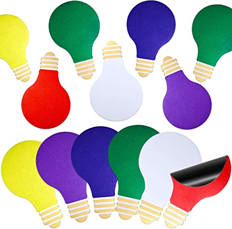 Tatuo 24 Pieces Reflective Automotive Christmas Lights Bulb-Shaped Magnets Set for Car Decoration Garage Mailbox Refrigerator, 4 of Each Color