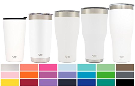 Simple Modern Pint 16oz Tumbler - Vacuum Insulated Double-Walled 18/8 Stainless Steel Hydro Travel Mug - Coffee Cup Flask - Winter White