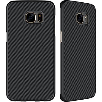 Galaxy S7 Edge Case, SANMIN Nillkin [Black] Ultra Slim Light Carbon Fiber Armor Case Cover for Galaxy S7 Edge