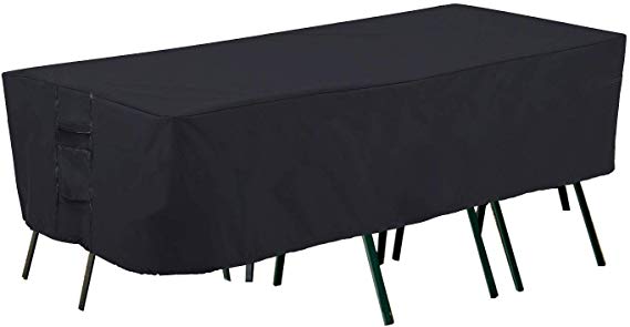 PrimeShield Waterproof Large Patio Furniture Set Cover, Fit for Oval Rectangular Patio Furniture Table and Chair Set, 128 x 82 x 23 inch
