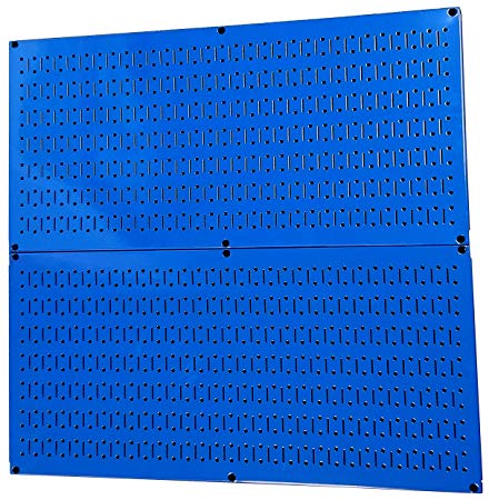 Pegboard Rack Wall Control Steel Pegboard Pack Blue Peg Boards - Two 32-Inch x 16-Inch Blue Horizontal Metal Pegboard Panels