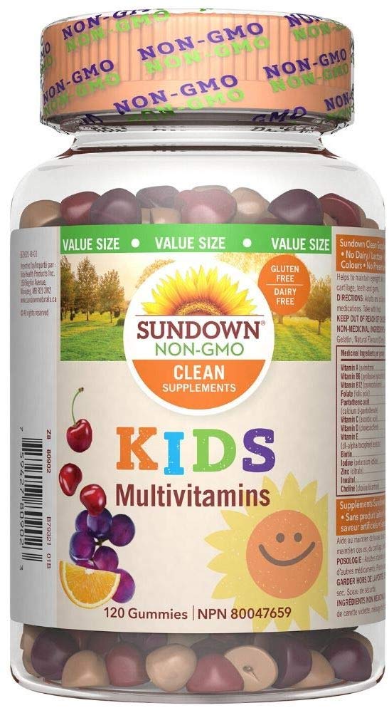 Sundown Naturals Kid's Multivitamin, Non Gmo, Helps in Development and Maintenance of Bones, 120 Gummies