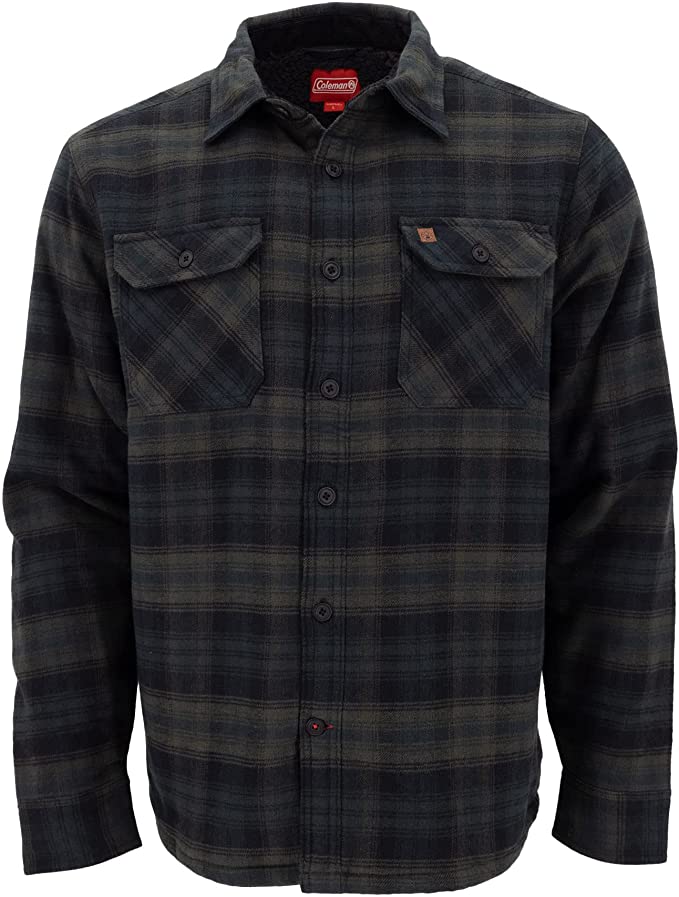 Coleman Sherpa Lined Yukon Flannel Shirt Jackets with Corduroy Trim