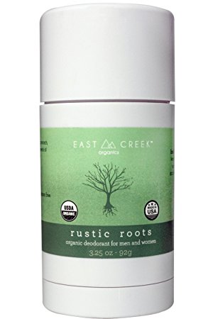 East Creek Organics Rustic Roots Deodorant, USDA Organic with 5 natural ingredients, 3.25 oz