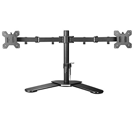 Suptek Fully Adjustable Dual Arm LCD LED Monitor Stand Desk Mount Bracket for 13"-27" Screens with ±15° Tilt, 360° Rotation & 180° Pull Out Swivel Arm - Max VESA 100x100 ML6442
