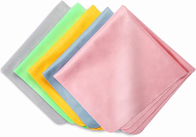 Extra Large Microfiber Cleaning Cloths (12"x 12") for Eyeglasses, Lens, Glasses, Reusable Eyeglass Cleaner Cloths Wipes for All Glasses and Screens
