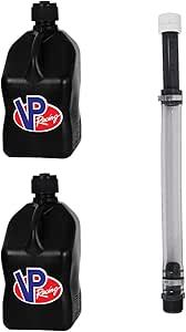 VP Racing Fuels 5-Gallon Square Motorsport Utility Container Black & 14" Standard Hose (2 Pack)