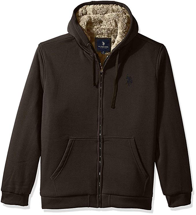 U.S. Polo Assn. Men's Fleece Hoodie with Sherpa Lining