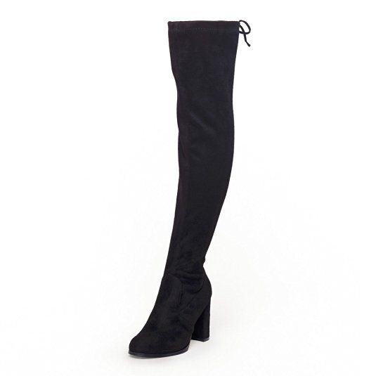 SheSole Womens Faux Suede Thigh High Boots Over The Knee Block Chunky Heel Stretch Size