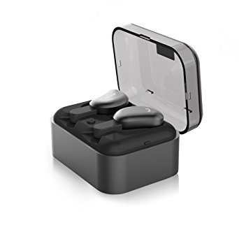 True Wireless Headphones,Syllable Cordless Sports Bluetooth Wireless Earbuds Cellphone Earphones for Running With Microphone and Smart Charging Box Dock For Android Iphone-Black