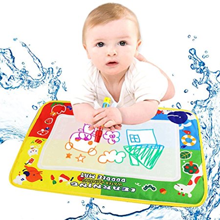 GOTD 4Color Water Drawing Mat Board &Magic Pen Doodle Kids Toy Gift 46X30cm