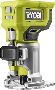 RYOBI 18 V ONE  Akku-Kantenfräser RTR18-0 (mit 6 Geschwindigkeitsstufen, Max. Spanndurchmesser 6 & 6.35mm, ohne Akku und Ladegerät)