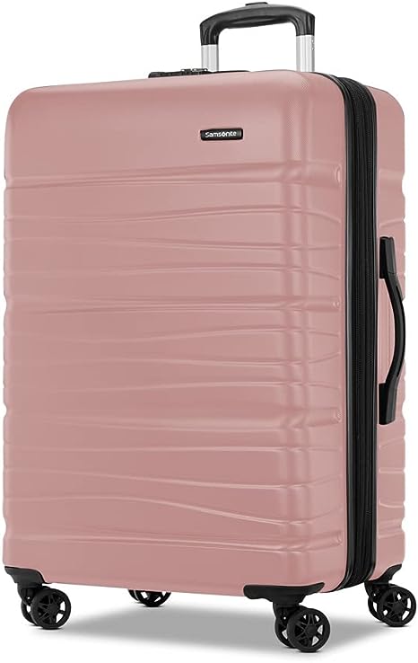 Samsonite Evolve Se Hardside Expandable Luggage with Double Wheels, Rose Gold, Large Spinner