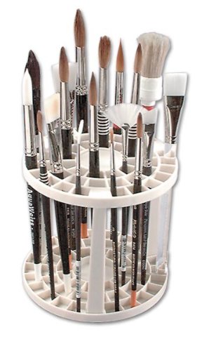 The Brush Crate Multi Bin Paint Brush Organizer - Artist Paint & Makeup Brush Holder, Pens, Pencils, Small Tools Organizer- 49 Openings