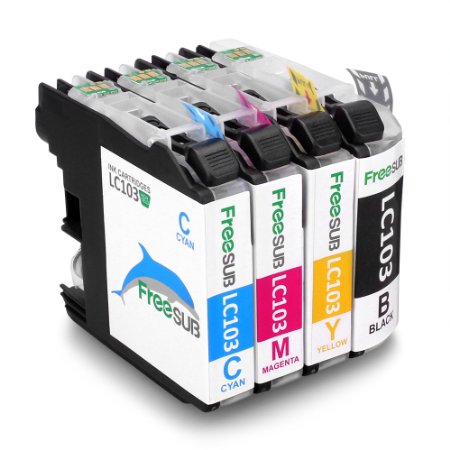 FreeSub High Capacity Replacement For Brother LC103 Ink Cartridge 1 Set Use With Brother MFC J870DW J470DW J475DW J4510DW J450DW J875DW