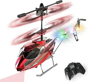 Vatos Hélicoptère RC, Hélicoptère télécommandé 2.4G avec lumière LED, Hauteur Fixe, décollage par Une Seule Touche, Avions RC d'intérieur Cadeaux de fête idéaux pour Les garçons et Les Filles