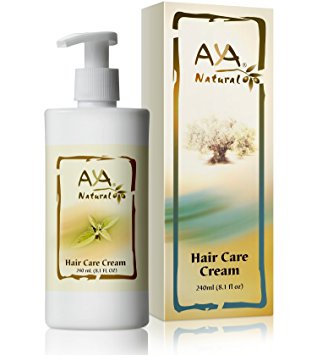 Leave-In Conditioner Hair Moisturizer Cream - Vegan Paraben Free Natural Anti Frizz Nourishing Hair Care 8.1 oz - Olive, Jojoba, Coconut and Rosemary Oils Blend