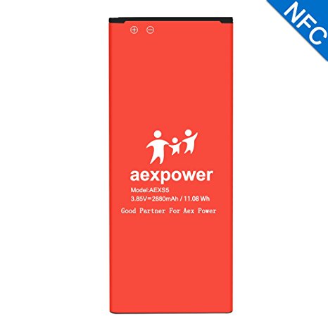 Galaxy S5 Battery NFC, 2880mAh Replacement Battery for Samsung Galaxy S5 i9600 S902L G900F G900V G900P G900A G900T [NFC/Google Wallet Capable] | Samsung S5 Spare Battery