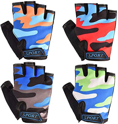 Freehawk Kids Cycling Gloves,Non-Slip Ultrathin Children Half Finger Bicycle Cycling Breathable Gloves Roller-Skating Gloves for Fishing, Cycling, Roller Skating and Climbing