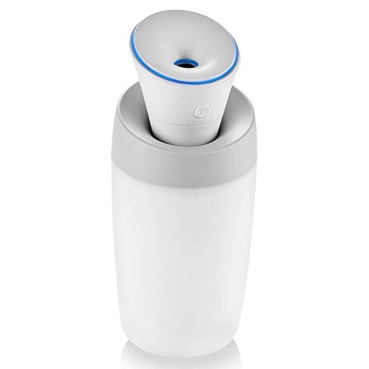 Cool Mist Humidifier,Sinvitron Portable USB Ultrasonic Air Purifier with 250ml Water Bottle Multi Use to Keep Air Moist,Perfect for Home Improvement/Office Desk/Baby Room/Travel/In-Car