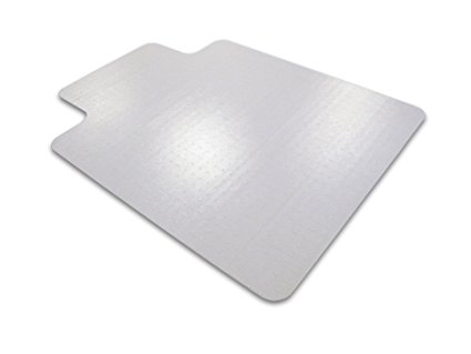 Cleartex Ultimat Chair Mat, Clear Polycarbonate, For Plush Pile Carpets over 1/2", Rectangular with Lip, 48" x 53" (FR1113427LR)