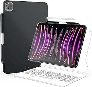 ProCase Magic Keyboard Compatible Case for iPad Pro 12.9 2022 2021 2020 2018, Slim Magnetic Cover with Pencil Holder for iPad Pro 12.9 6th Gen/5th Gen/4th Gen/3rd Gen[Keyboard Not Included] -Black