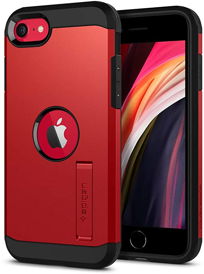 Spigen Tough Armor Designed for Apple iPhone SE 2020 Case/Designed for iPhone 8 Case (2017) / Designed for iPhone 7 Case (2016) - Red