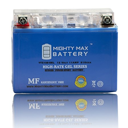 YTZ12S 12V 11AH 210CCA GEL MOTORCYCLE BATTERY - Mighty Max Battery brand product