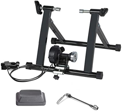 DUBUK Indoor Bike Trainer Stand - Indoor Bicycle Exercise Stand Road Bicycle Support Foldable Cycling Trainer Stand with Fluid Flywheel