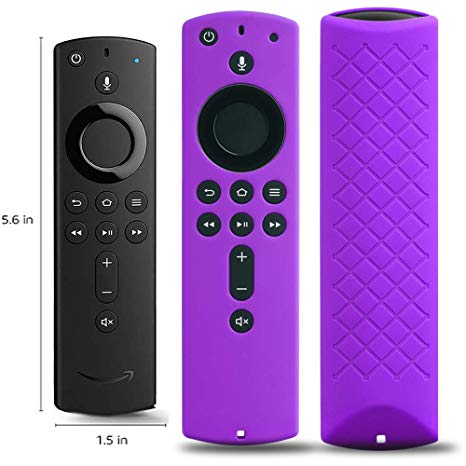 Covers for All-New Alexa Voice Remote for Fire TV Stick 4K, Fire TV Stick (2nd Gen), Fire TV (3rd Gen) Shockproof Protective Silicone Case (Light Purple)