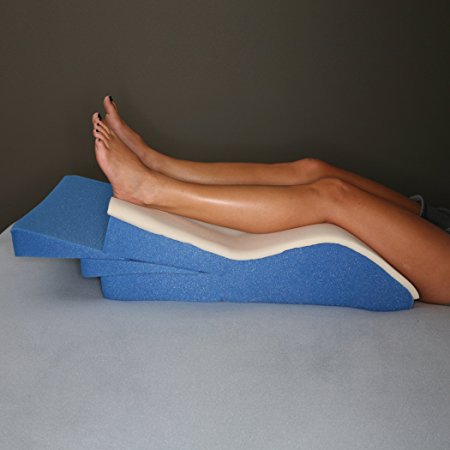 White Leg Wedge Pillow - Memory Foam Wedges for Leg Elevation - Adjustable Wedges Help Back Pain