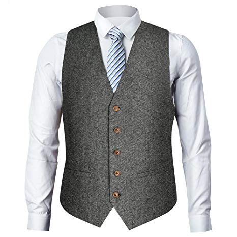 Zicac Men's Unique Advanced Custom Vest Skinny Wedding Dress Waistcoat