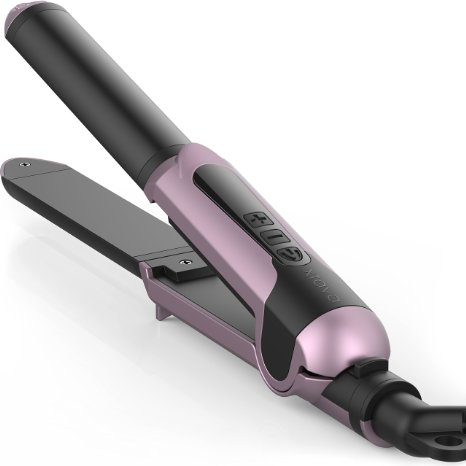 xtava 2-in-1 Magic Wand (Amethyst) - Straighten or Curl Your Hair to Perfection with Ceramic Plates and Advanced PTC Heating Technology - Create Multiple Hair Styles with One Tool