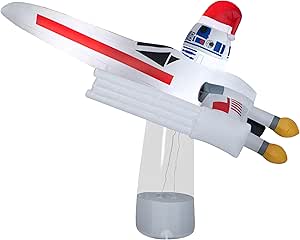 Gemmy Christmas Inflatable Star Wars X Wing with R2 D2, 6 ft Tall, Multi