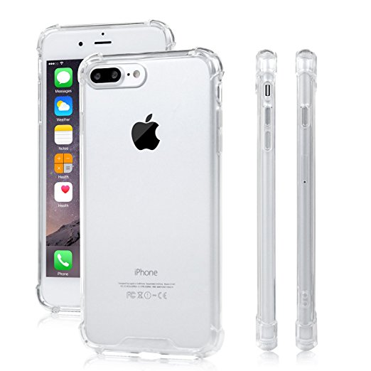 TURATA iPhone 7 Plus Case TPU Bumper with Crystal Clear PC Back Drop Protection Shock Absorption Technology for iPhone 7 Plus Phone