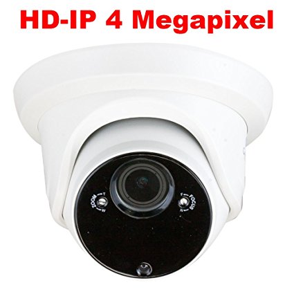 GW H.265/H.264 Outdoor Indoor PoE IP Security Camera - 4MP 1520P Network Dome Camera - 2.8-12mm Varifocal lens- Super IR LEDs For Clear 65-130 Feet Night Vision