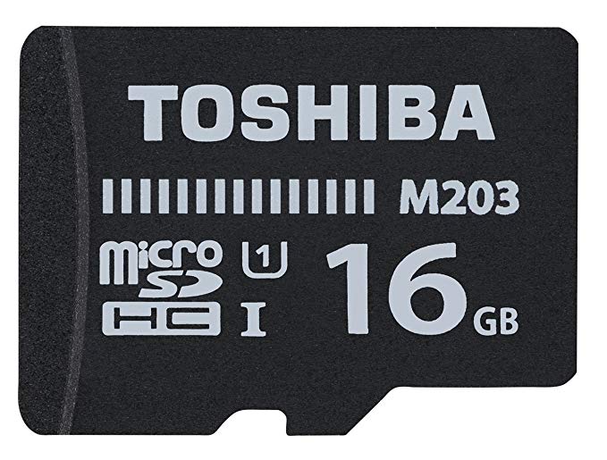 Toshiba 16GB M203 MicroSD Class 10 U1 100MB/s with Adapter, Black