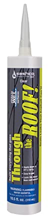 Sashco Through The Roof Sealant, 10.5 Ounce Cartridge, Clear (Pack of 12) -14010-12