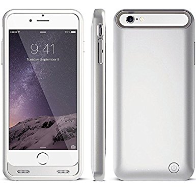 Sminiker iphone 6/6s battery case External Battery Charging Case Extended Backup Battery with Micro USB Input  (Silver)