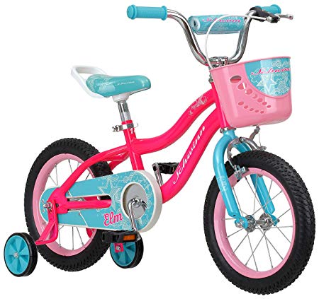 Schwinn Elm Girl's Bike, Featuring SmartStart Frame to Fit Your Child's Proportions, Some Sizes Include Training Wheels and Saddle Handle, 12-14-16-18-20-Inch Wheel Sizes, Pink, Purple, and Teal