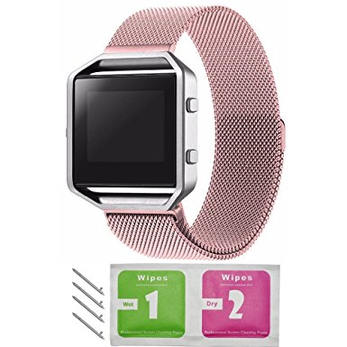 Fitbit Blaze Band, No1seller Milanese Loop Stainless Steel Bracelet Strap Wristband for Fitbit Blaze Smart Fitness Watch with Unique Magnet Lock (6.7-8.1 inch)