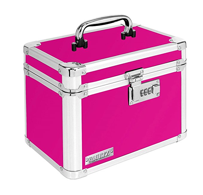 Vaultz Locking Storage Box, 7.8" x 7.2" x 10", Pink (VZ00802)