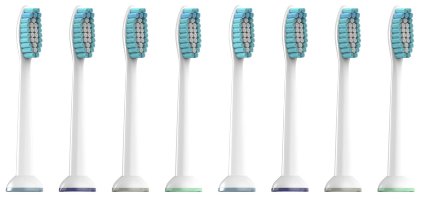 SoniShare Standard Replacement Toothbrush Heads for Philips Sonicare ProResults, 8 Pack [4, 8, 12, 20 Packs Available]