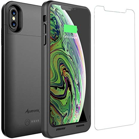 iPhone Xs Max Battery Case Qi Wireless Charging Compatible, Alpatronix BXXt Max 6.5-inch 3500mAh Ultra Slim Portable Rechargeable Protective Charger for iPhone Xs Max Juice Bank Power Case - Black